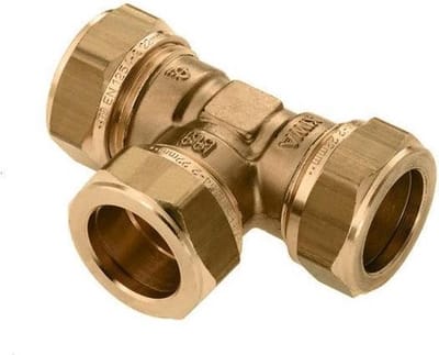 Bonfix Knel T-stuk 22x22x22 mm messing