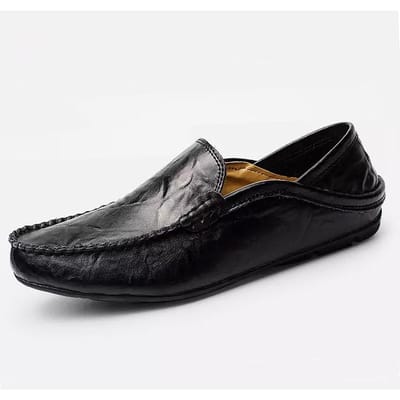 Heren Loafers Echt Lederen Schoenen Heren Casual Schoenen Mocassins Ademende Sneakers Heren Rijschoenen Comfortabele Flats Plus Maat 47 47 zwart