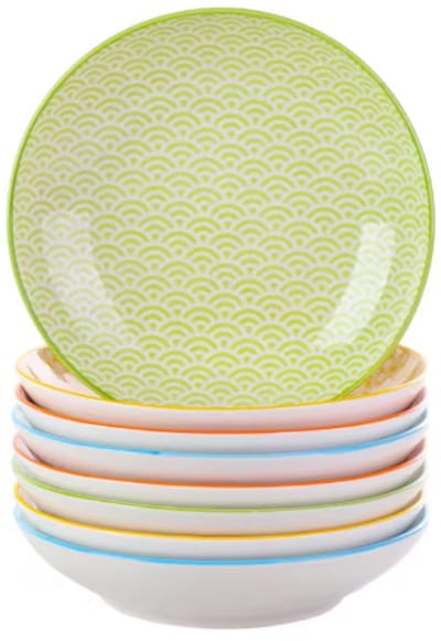 Valenza Serviesset - 8 delig - 4 persoons - Kleurrijk - Dinerborden - Bordenset - Diepe borden - Ontbijtborden - Servies - Keukenservies