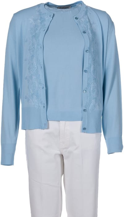 Ermanno Scervino - Cardigan - Lichtblauw - S (36)