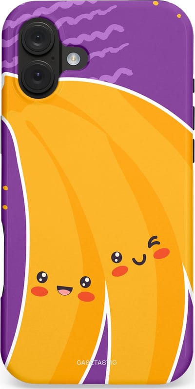 Casetastic hoesje geschikt voor Apple iPhone 16 Plus - MagSafe - Dubbellaagse bescherming - Blije Banaan - Fashion Case - Lavendel Geel