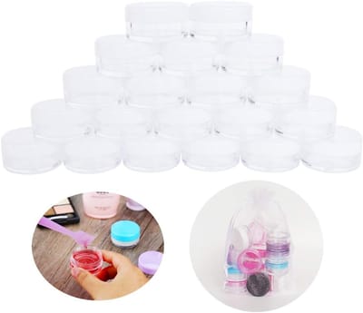 Lege 5 ml Jars, 20 Stuks, Perfect voor Cosmetica, Nagelkunst, Opslag en Monsters, Inclusief Gratis Spatel voor Crèmes en Poeders