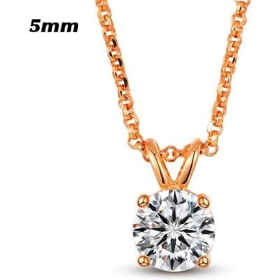 6.5mm 1CT Moissanite Ketting Hanger 925 Zilveren Ketting Voor Vrouwen Kettingen Feest Bruids Fijne Sieraden beige