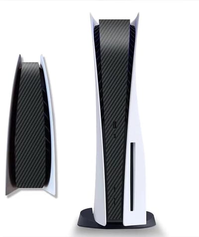 Playstation 5 mid console skin | PS5 mid console skin | Mid console skin | Carbon zwart console skin | PS5 middenpaneel sticker | PS5 carbon fiber skin | PS5 accessoires | Playstation accessoires
