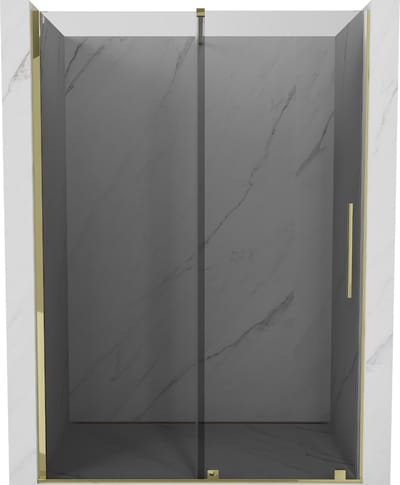 Mexen Velar schuifdouchedeur 130 , grafiet, goud - 871-130-000-41-50