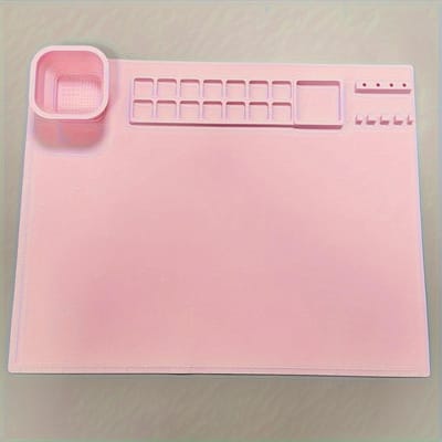 1 pièce Tapis de peinture en silicone, Tapis d'art, Tapis de peinture en silicone, Tapis de graffiti en silicone lavable, Tapis de peinture à l'huile, Tapis de peinture couleur pink