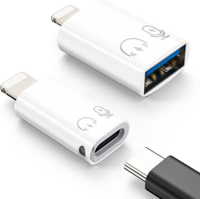 USB C naar Lightning Adapter, OTG Connector voor iPhone, iPad en AirPods, Ondersteunt Snelladen en Gegevensoverdracht