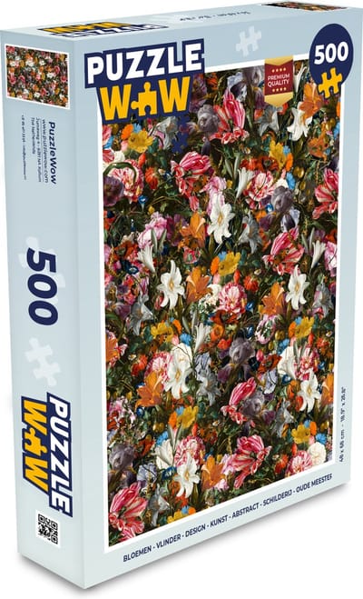 Puzzel Bloemen - Vlinder - Design - Kunst - Abstract - Schilderij - Oude meesters - Legpuzzel - Puzzel 500 stukjes