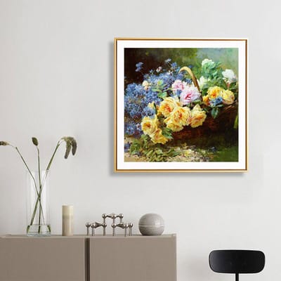 Diamant borduurwerk mooie bloemenmand handgemaakte diamant schilderij kruis borduurwerk Home Decor 30x30CM black