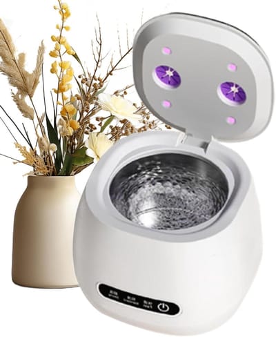 Ultrasoon Reiniger - Sieraden Reiniger - Hygiënisch Reinigen - Dubbel Reinigingssysteem - 200 ml Tank - Wit