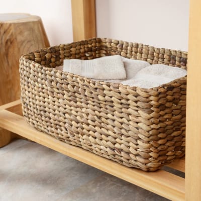 Dailygoods- Opbergmand Handgevlochten Waterhyacint - Decoratie Woonkamer/Badkamer - Multifunctioneel - Wasmand/Plantenbak - Lichtgewicht - Perfecte Combinatie van Functionaliteit en Design - Opbergmanden