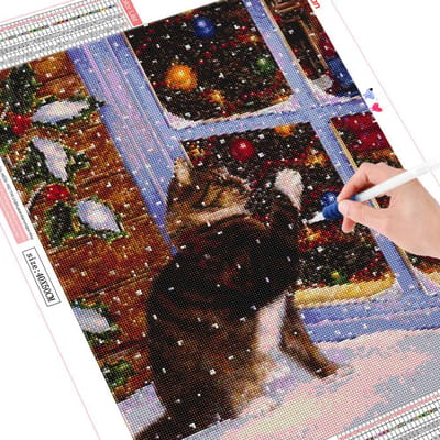 Diamant schilderij kruissteek kat diamant borduurwerk mozaïek verkoop dier handwerk kerstcadeau Full Square 20X30CM
