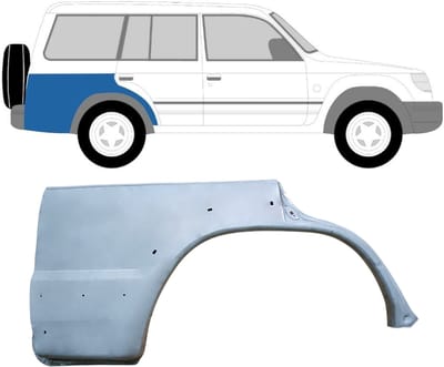 Reparatiepaneel achterspatbord voor Mitsubishi Pajero 1991-2001 / Rechts