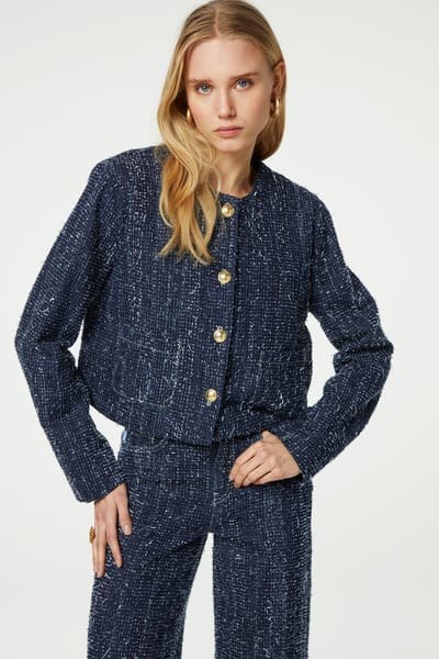 Fabienne Chapot Davis Denim Blazer Dark Indigo Maat: 34 | Blazers Outlet | Dames | Blauw