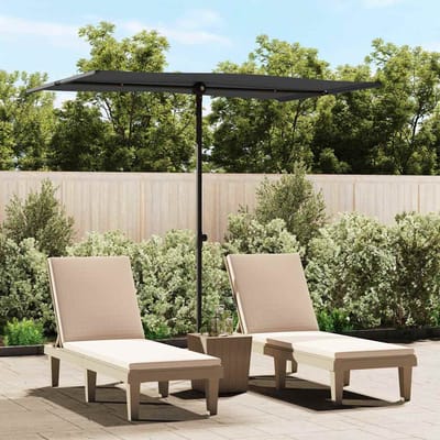 vidaXL - Parasol - met - aluminium - paal - 2x1,5 - m - zwart