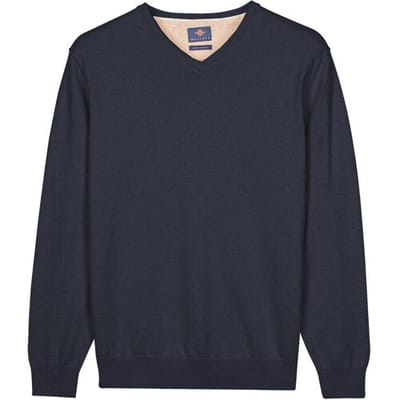 Baileys – Heren Trui – Basic Pullover – V-hals Pullover – Dark Denim - NOS8100-675