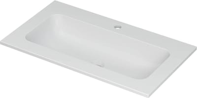 INK® Aspekt wastafel porselein centraal met 1 kraangat, 80x45x1,5cm, mat wit