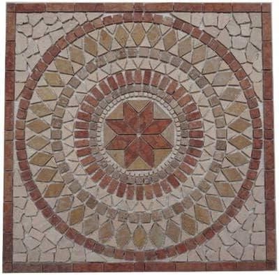 Mozaïek Inlegger - Natuursteen Tegel - Vloer Decoratie - Klassiek Patroon - 30x30 cm - Rood