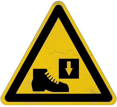 Beklemming voeten waarschuwingsbord | Sign Again materiaal | 15 cm