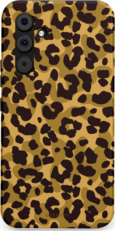Casetastic hoesje geschikt voor Samsung Galaxy A54 (2023) 5G - Dubbellaagse bescherming - Jungle Panter - Fashion Case - Zwart Crème Beige
