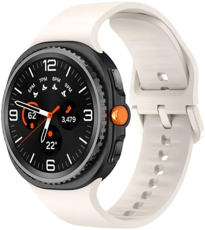 Siliconen bandje - geschikt voor Samsung Galaxy Watch 8 (40mm) / Galaxy Watch 8 (44mm) / Galaxy Watch 8 Classic - gespsluiting - starlight