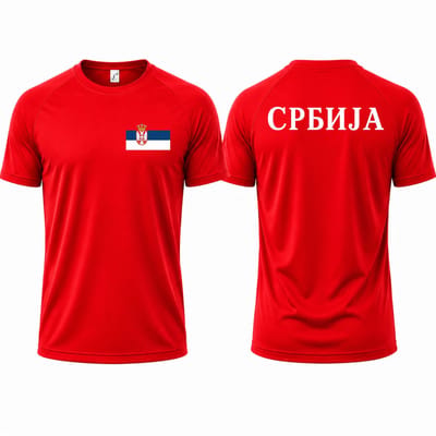 Landenteams Servië - WK 2026 - Voetbal Shirt - Maat S - Voetbaltenue - Voetbal Spullen - Dry Fit - Ademend - Mesh - Raglan Mouwen