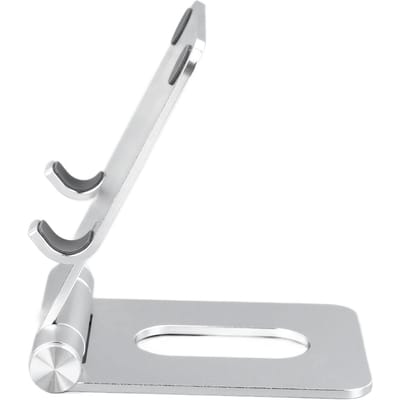 Opvouwbare Aluminiumlegering Mobiele Telefoonhouder Opvouwbare Bureau Mobiele Telefoonhouder Stand voor Bureau Zilver white