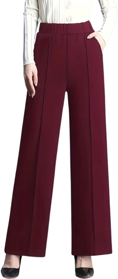 Livano Pantalon Dames - Chino - Golfbroek - Nette Broek - Met Elastische Tailleband - Volwassenen - Bordeauxrood - XL
