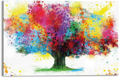 Schilderij Kleurrijke boom - 60 x 90 - Hout - REINDERS