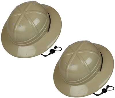 Ravensden Safari helm - 6x stuks - kaki - jungle - kinderen - verkleedhoed - carnaval accessoires