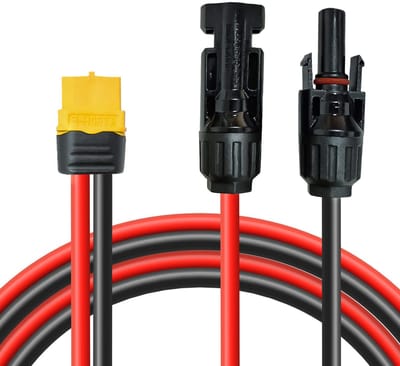 carmdering - Solarstecker MC4 Naar XT60-stekker Adapterkabel - Zonne-energie Aansluitkabel - Adapterkabel - Waterdicht IP68 - Plug-and-play Installatie - Zuiver Koper - Hittebestendig - Hoge Vermogensondersteuning - 1 Stuk