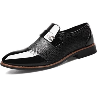 Mode Veelzijdig en Elegant Heren Formeel Gespschoenen Heren Formele Schoenen Grote Maat Bruiloft Formeel Leren Schoenen 38 black