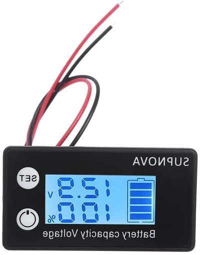 Batterij Monitor - Capaciteitsmeter - Spanning Controleren - Blauwe Achtergrondverlichting - 7-68V - Wit