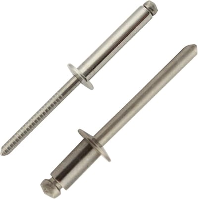 Blinde klinknagels - Popnagels plat - Onderdelen verbinden - Roestvrij staal A2 - 48x16 mm - Zilverkleurig