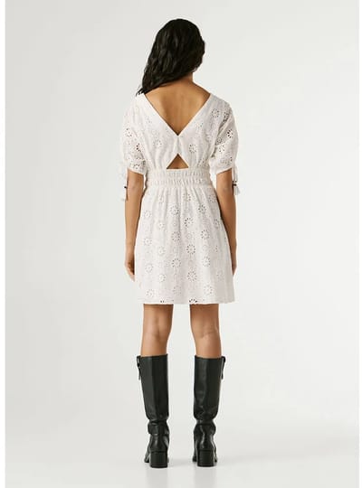 Pepe Jeans Chiara Korte Mouwen Korte Jurk Wit XL Vrouw