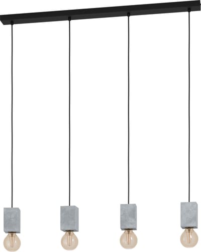 EGLO Prestwick 3 Hanglamp - E27 - 92,5 cm - Zwart/Grijs