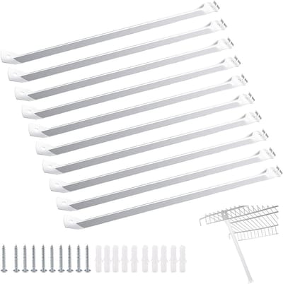 Duurzame 17 inch Draadrek Steunbeugels voor Kastplanken met Ankers en Pinnen, Ideaal voor Organisatie en Opslag (10 Stuks, Wit)
