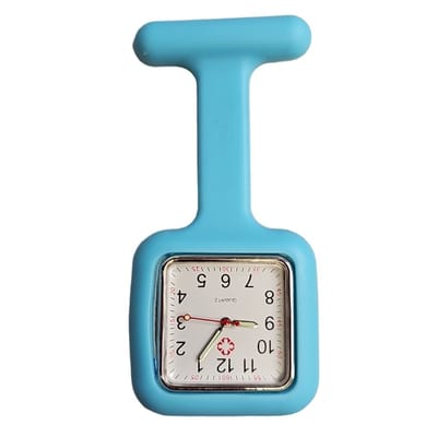 Fako® - Verpleegstershorloge - Zusterhorloge - Verpleegster Horloge - Siliconen Vierkant - Aqua Blauw