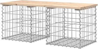 Tuinbank Schanskorf - Stevige Bank - Buiten Zitten - Zelf Vullen Sokkel - 103 x 44 cm - Natuurlijk Hout