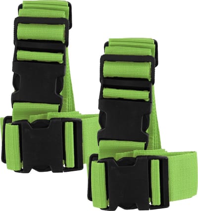 Dunlop Kofferriem - 4x - verstelbaar - groen - 190 cm x 5 cm - polyester/kunststof - bagageriem