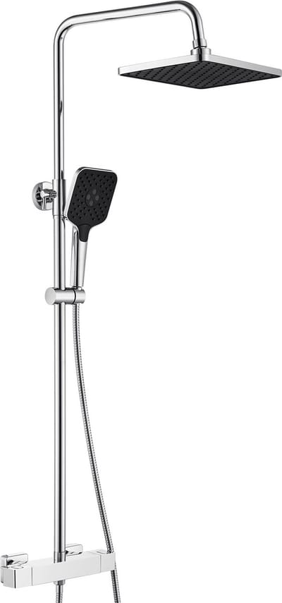 Auralum Max Regendoucheset met Thermostaatkraan - 30 cm (12 inch) Vierkante Regenkop - Inclusief Handdouche - Chroom