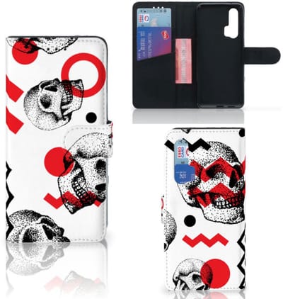 Telefoonhoesje met Naam Honor 20 Pro Skull Red