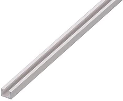 Groove profiel aluminium | Geanodiseerd zilver | 6 mm groefbreedte | 1000 x 14 x 10 mm