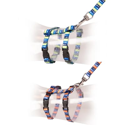 Duvoplus - Uitlaatriem Voor Dieren - Kat - Kitten Wandelset Visgraat 15-25cm / 8mm-125cm Gemengde Kleuren - 1st