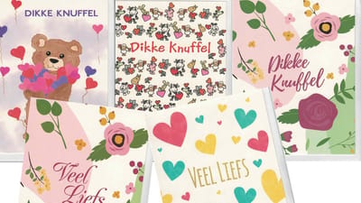wenskaarten - Dikke knuffel - Veel liefs - hart onder de riem - medeleven - lief - set van 5