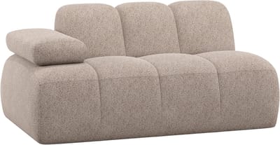 WOOOD Mojo 1,5-Zits Element Bank Arm Links - Wollig - Donkerzand