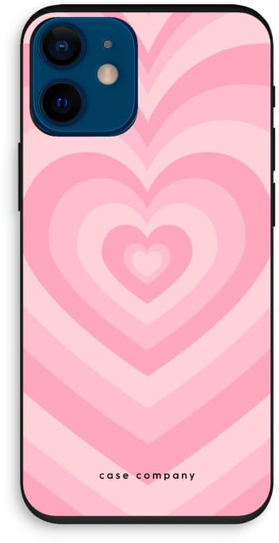 Case Company® - Hoesje geschikt voor iPhone 12 mini hoesje - Hart Roos - Biologisch Afbreekbaar Telefoonhoesje - Bescherming alle Kanten en Schermrand