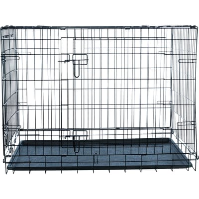 Hondenkennel Trixie - Inklapbaar, Zwart - 93x62x69 cm, Met Veiligheidssloten, Kunststof Schuiflade
