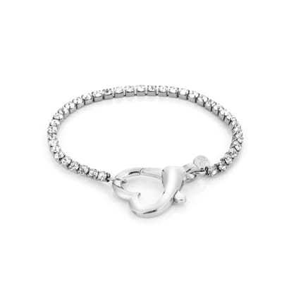 Tennis armband met hart sluiting