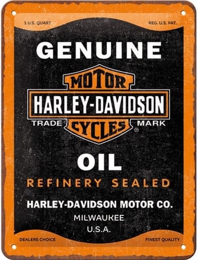 Wandbord Garage Motor - Harley Davidson - Genuine Oil